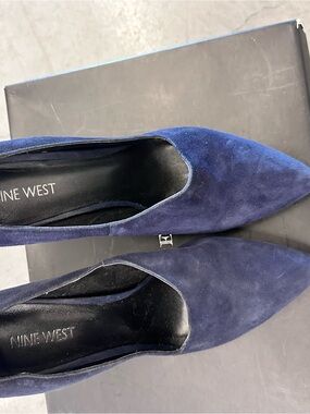 Nine West Navy Suede Pointed Toe Flats